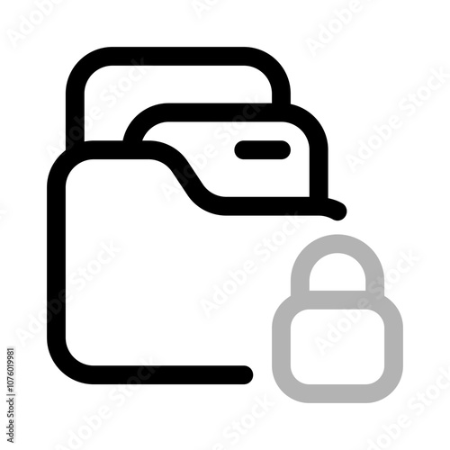 locked business data icon with duoline style, perfect for user interface projects