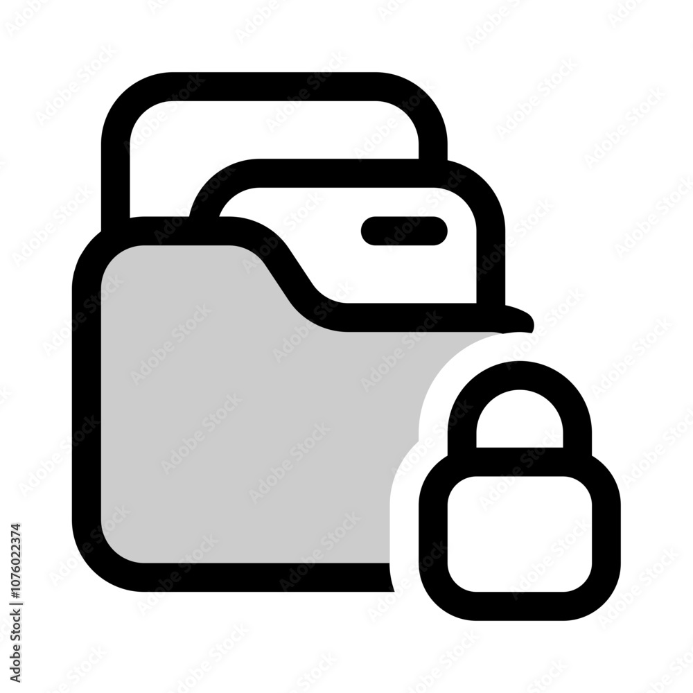 locked business data icon with duotone style, perfect for user interface projects