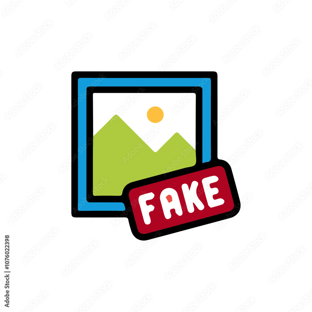 Fake image vector design. Fake image vector design.