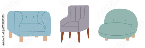 Trendy comfortable chair set for design interior