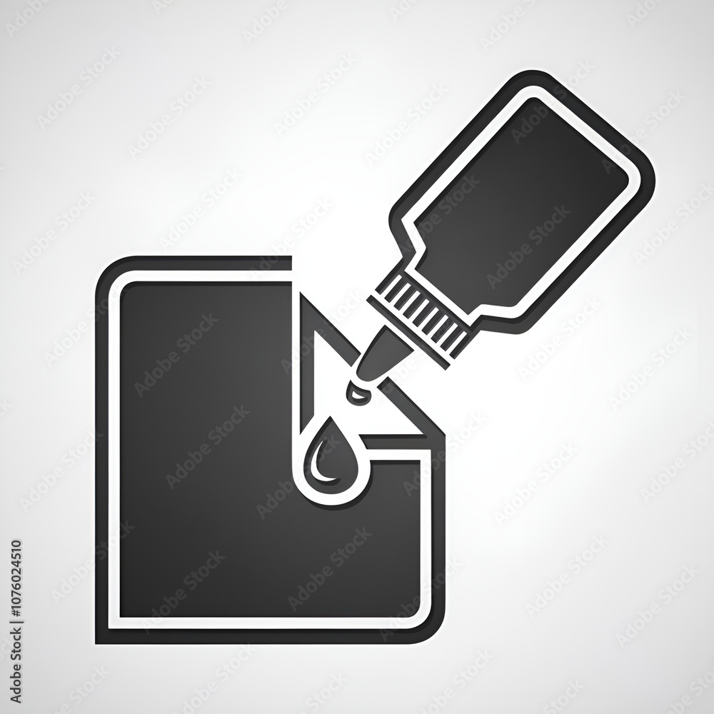 Vector silhouette image of a glue icon Vector silhouette image of a glue icon
