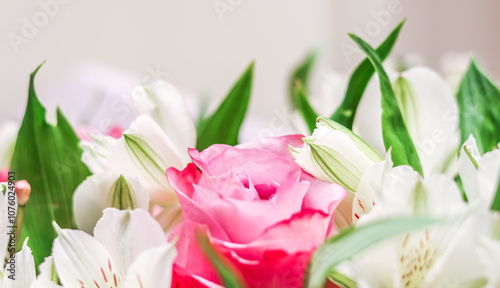 Wallpaper Mural Pink rose in flower arrangement. Decoration roses and ornamental plants Torontodigital.ca