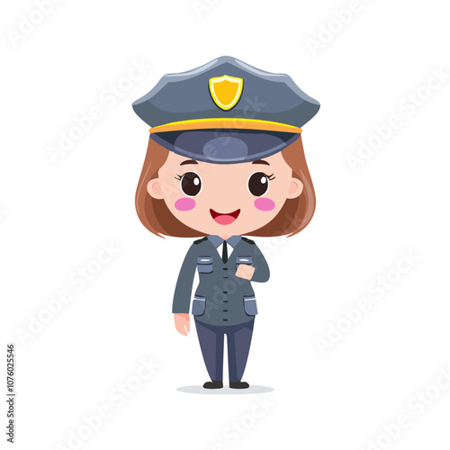 Security Guard Cute Worker Work Job Profession Professional Occupation Cartoon Character
