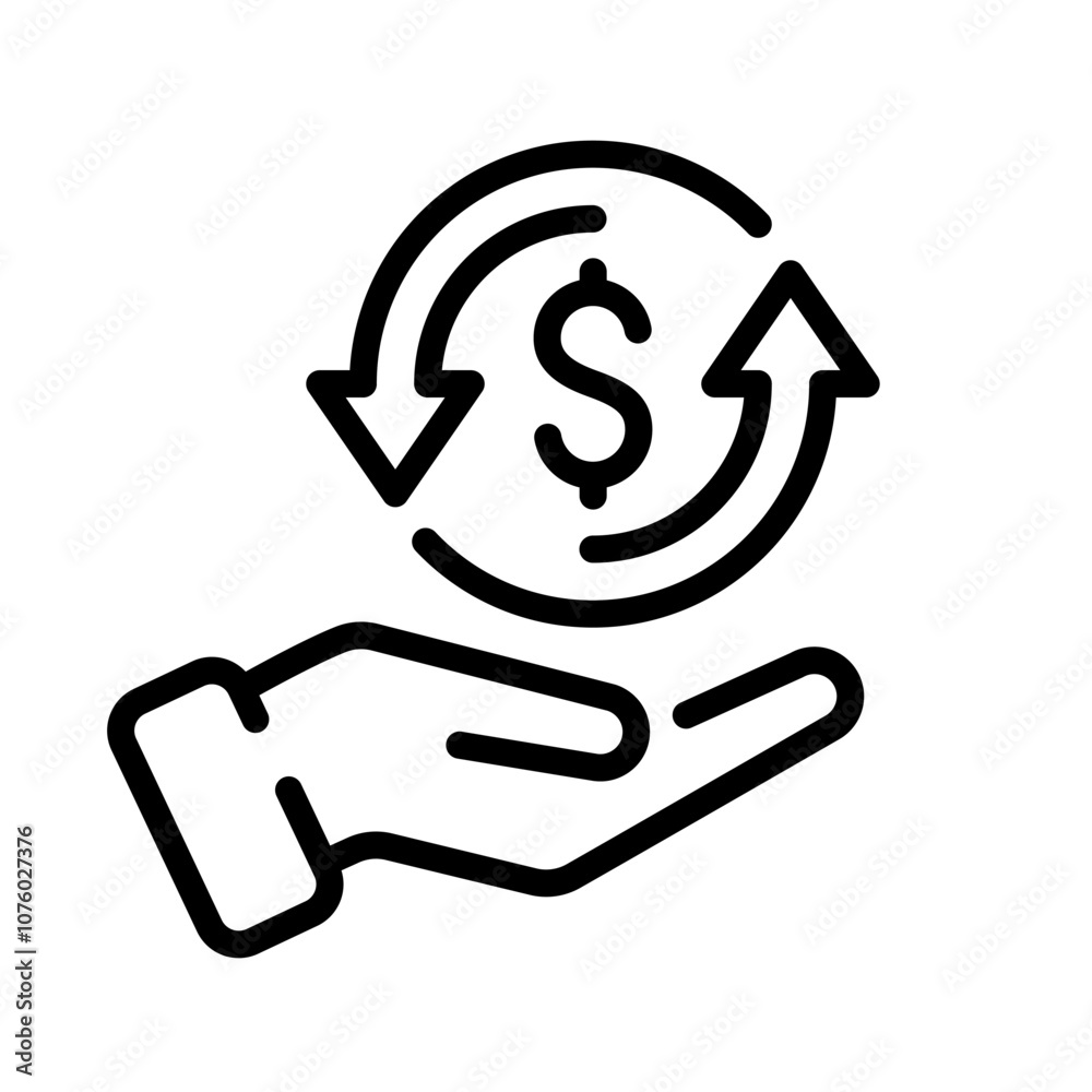 Cashback line icon set, return money symbol, cash back rebate icons, money logo, dollar, currency, coins, hand, credit card, finance thin line collection symbol vector on isolated white background. Cashback line icon set, return money symbol, cash back rebate icons, money logo, dollar, currency, coins, hand, credit card, finance thin line collection symbol vector on isolated white background.