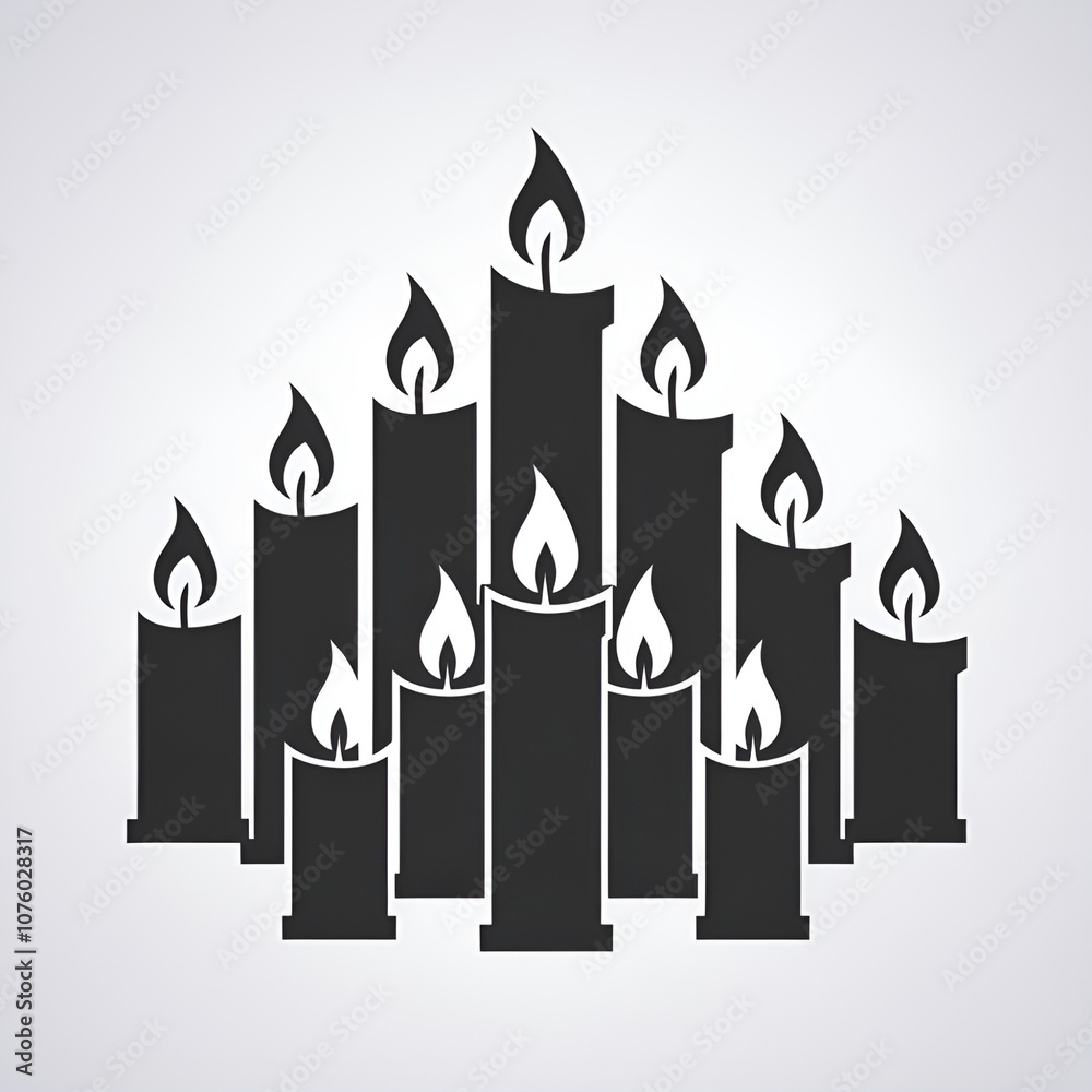 Vector silhouette image candle icon Vector silhouette image candle icon