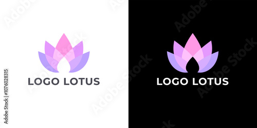 Vector logo template with lotus flower for beauty salon, cosmetics, spa and massage. Beautiful lotus flower concept
