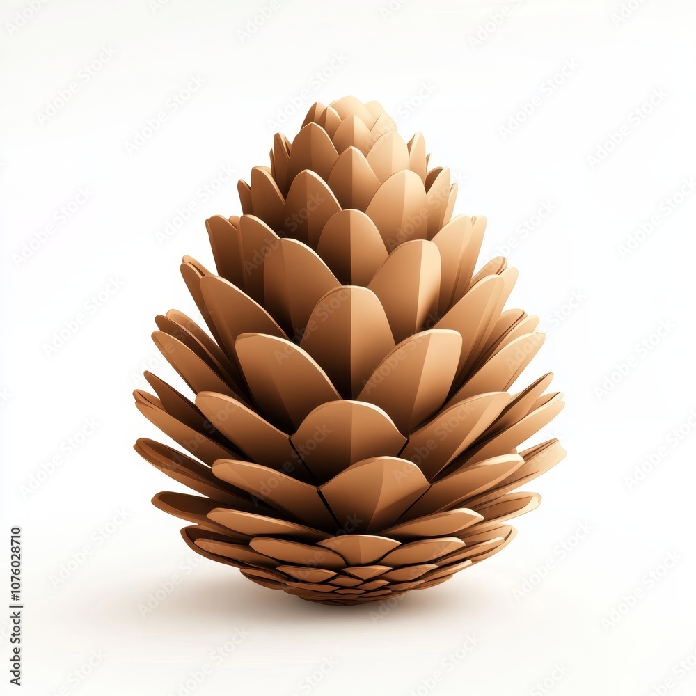 Festive 3D Pine Cone Icon in Earthy Tones for Holiday Designs Festive 3D Pine Cone Icon in Earthy Tones for Holiday Designs