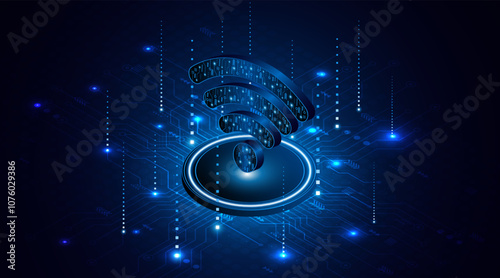 Abstract wifi symbol. Concept of communication technology, internet signal or wireless connection.	