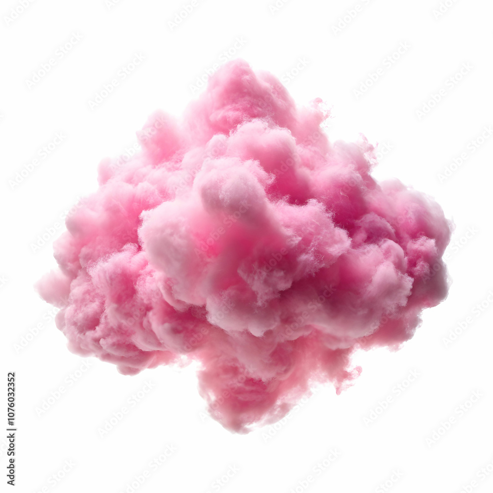 A soft pink cloud floats gently against a white background. A soft pink cloud floats gently against a white background.