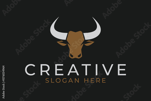 Creative Bull Horns Strength Logo