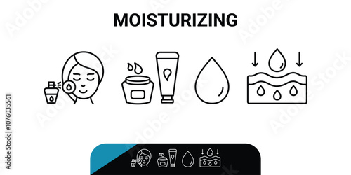 Skincare Icon With Moisturizing Products