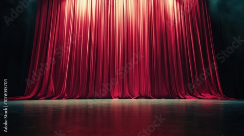 Red Curtain on Theater Stage 