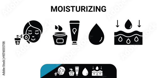 Skincare Icon With Moisturizing Products