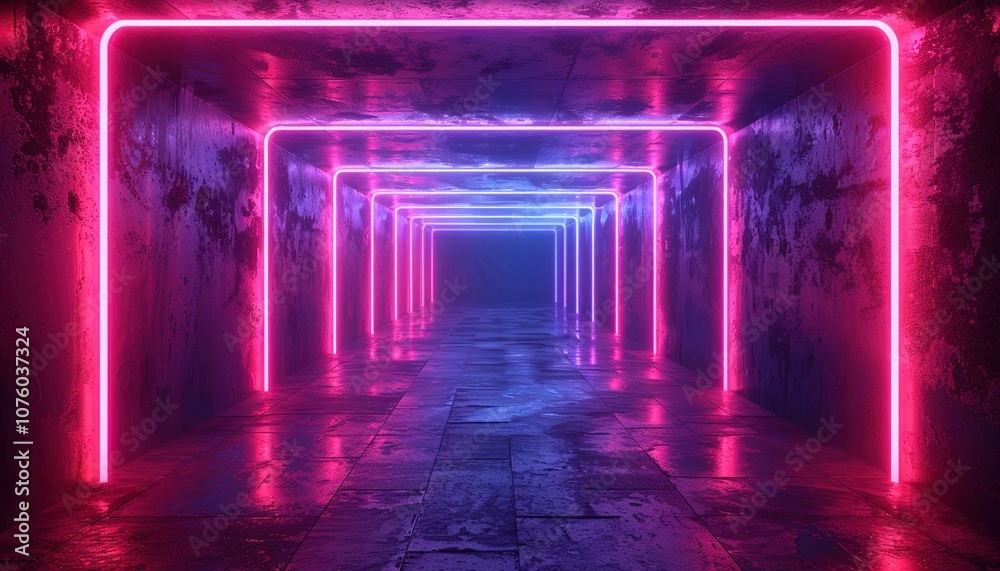 3d technology abstract neon light background