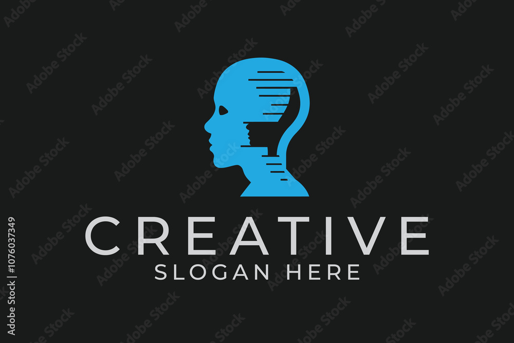 Human Brain Pattern Fingerprint Detective Intelligence Logo Human Brain Pattern Fingerprint Detective Intelligence Logo