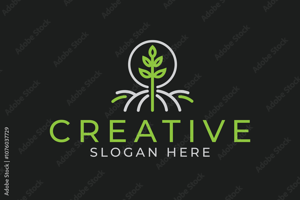 leaves tree creative minimalist logo leaves tree creative minimalist logo