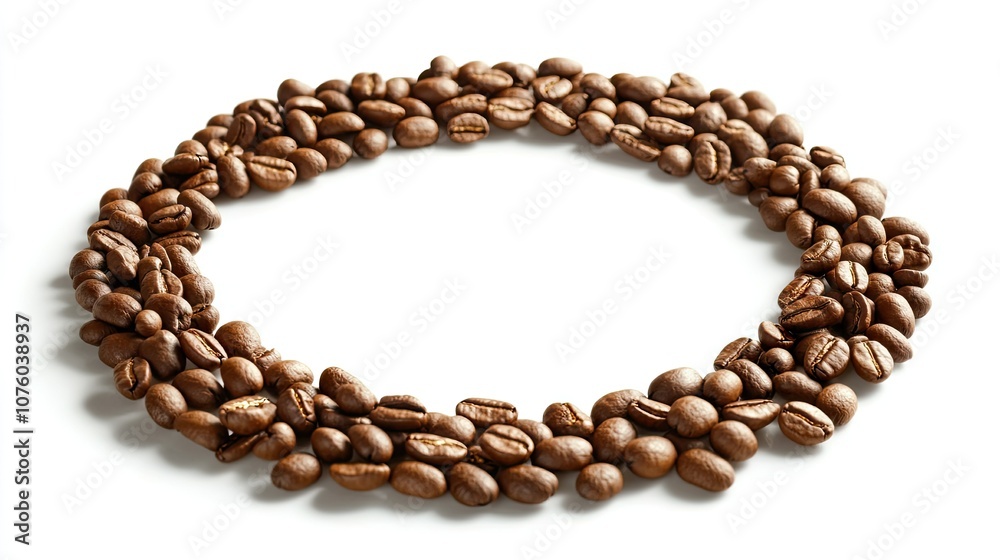 Freshly Roasted Coffee Beans in Circle Arrangement Freshly Roasted Coffee Beans in Circle Arrangement