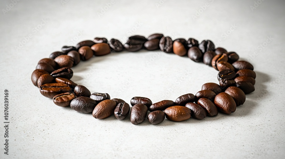 Circular Arrangement of Coffee Beans on a Neutral Surface Circular Arrangement of Coffee Beans on a Neutral Surface