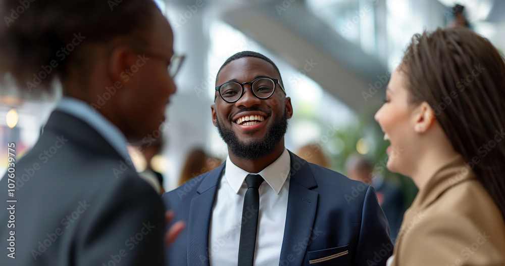 Diverse Business Team Shares a Laugh in Modern Office Diverse Business Team Shares a Laugh in Modern Office