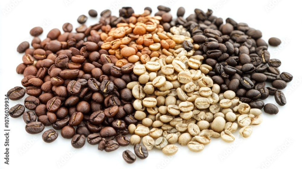 Diverse Collection of Roasted Coffee Beans Diverse Collection of Roasted Coffee Beans