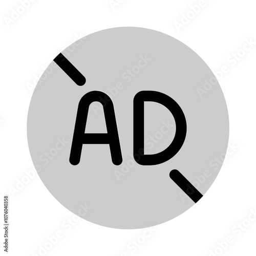 no ads icon with bulk style, perfect for user interface projects