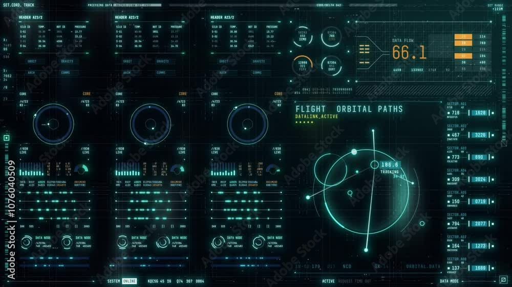 Advanced HUD interface. Blue future head up display screen, Digital technology background concept