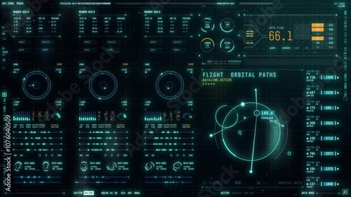 Advanced HUD interface. Blue future head up display screen, Digital technology background concept