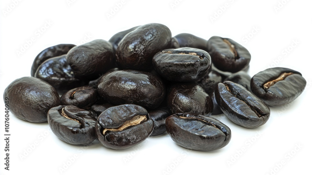 Isolated Group of Coffee Beans on White Background Isolated Group of Coffee Beans on White Background