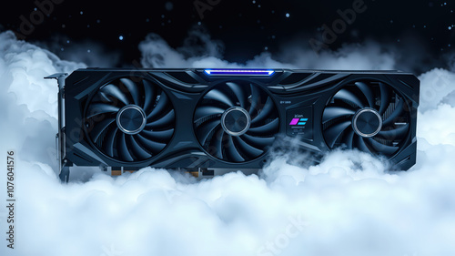 Powerful Gaming Graphics Card with LED Lights on Display