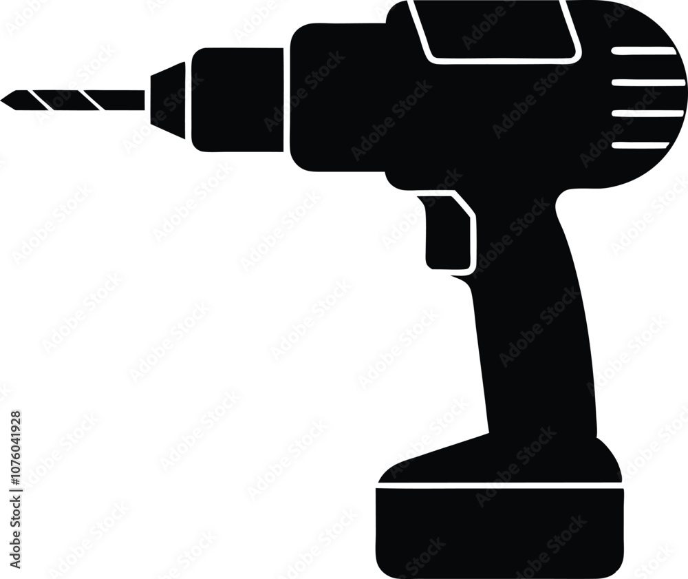 Electric drill machine silhouette, drill silhouette, Drill icon vector black Electric drill machine silhouette, drill silhouette, Drill icon vector black