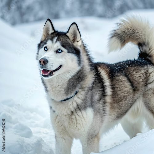 The Siberian Husky is a strong, energetic dog known for its striking appearance.