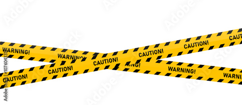 Warning caution tape background. Road, sign, worksite, hazard area, sign for road, caution ribbon banner for construction. Vector illustration on transparent PNG background.