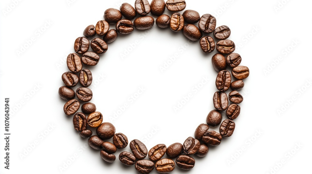 Roasted Coffee Beans Circular Arrangement Roasted Coffee Beans Circular Arrangement