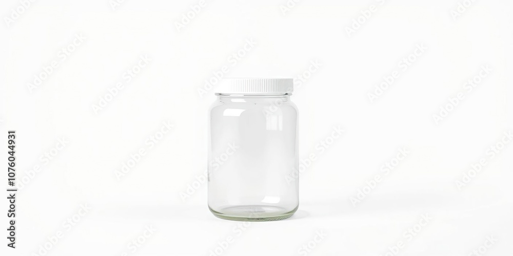 Clean and modern blank jar mockup on a white isolated background, container, jar Clean and modern blank jar mockup on a white isolated background, container, jar