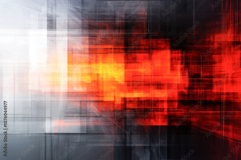 Abstract red and black shapes create dynamic energy and motion in this digital artwork. Abstract red and black shapes create dynamic energy and motion in this digital artwork.