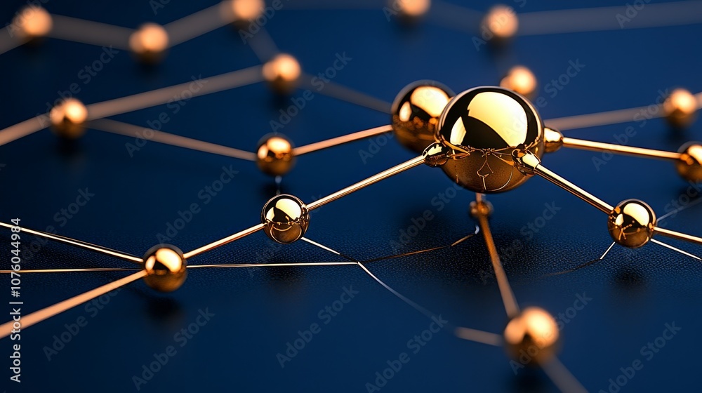 Golden Network Structure Abstract Background Golden Network Structure Abstract Background