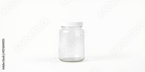 Clean and modern blank jar mockup on a white isolated background, container, jar