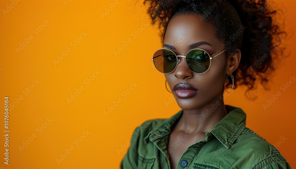 A fashionable woman wearing sunglasses A fashionable woman wearing sunglasses
