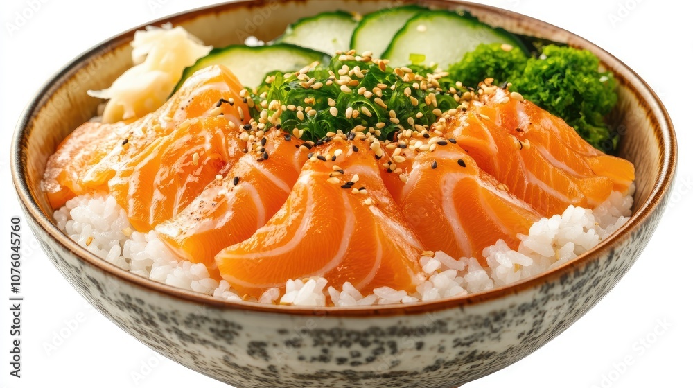 Fresh Salmon Bowl with Vegetables and Rice Fresh Salmon Bowl with Vegetables and Rice