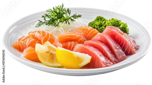 Vibrant Assortment of Fresh Sushi on White Plate