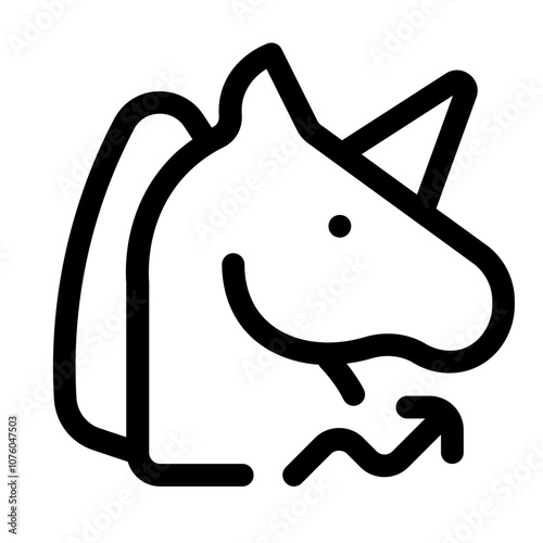 financial unicorns icon with line style, perfect for user interface projects