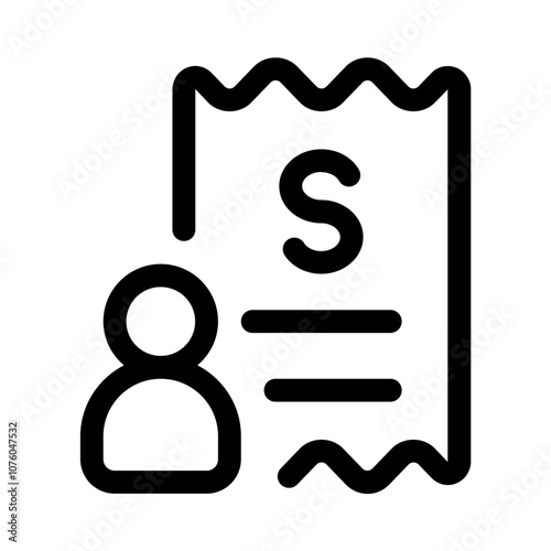 personal expenses icon with line style, perfect for user interface projects
