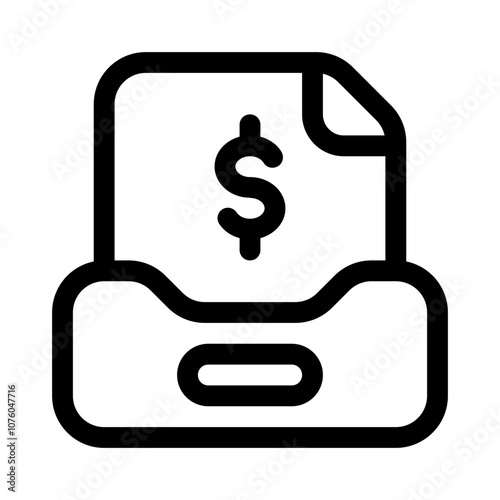 financial report folder icon with line style, perfect for user interface projects