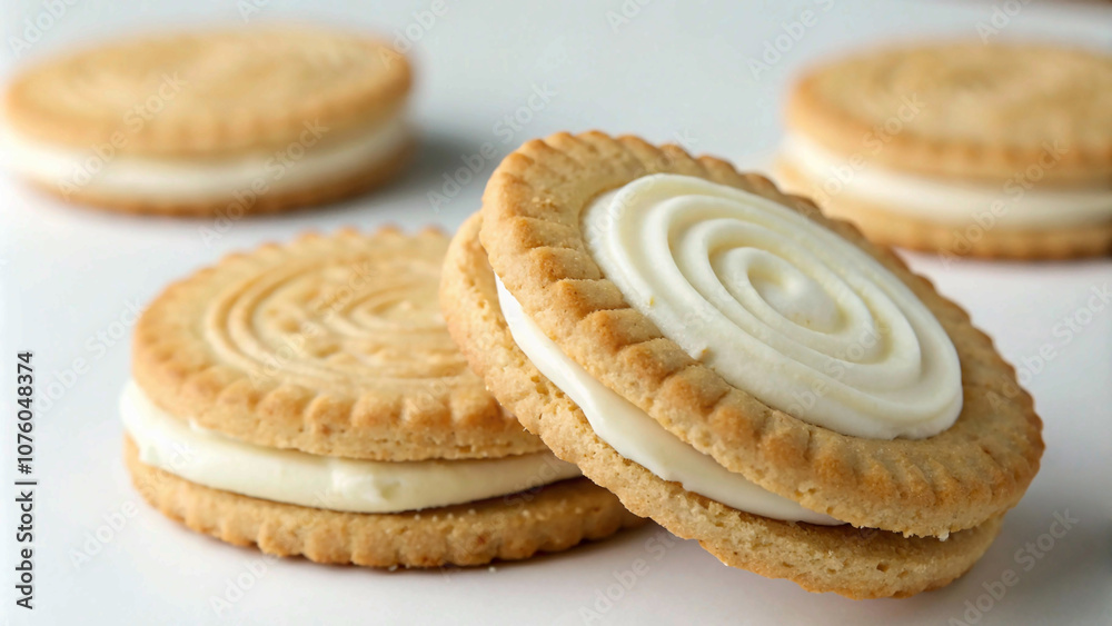 biscuit with a swirl of cream filling biscuit with a swirl of cream filling