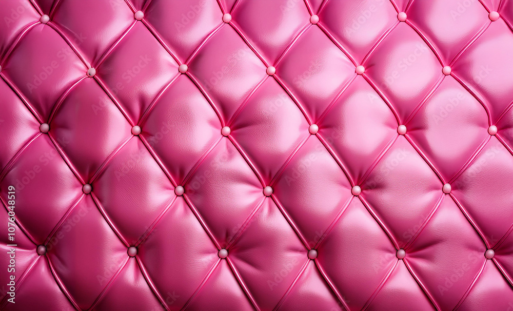 Obraz premium 革張りのピンク色のキルティング