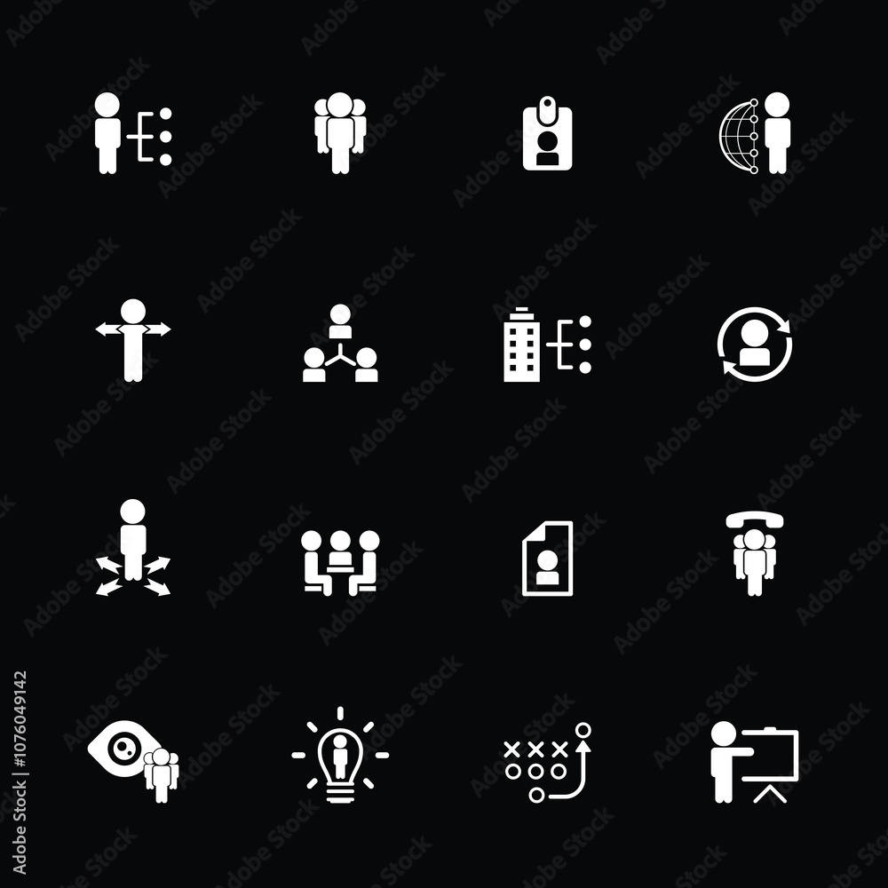 Universal business management and human resources icon set. Universal icons for web and mobile. Vector. Universal business management and human resources icon set. Universal icons for web and mobile. Vector.