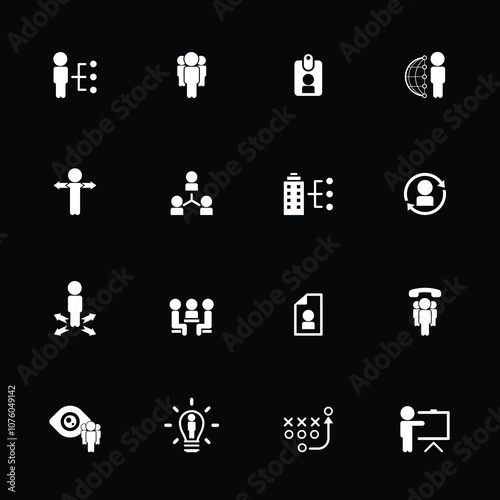 Universal business management and human resources icon set. Universal icons for web and mobile. Vector.