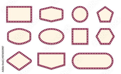 Retro light bulb frame sign board vector illustration