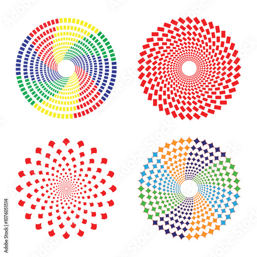 Vector collection halftone effect design by illustrator