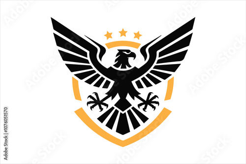 Eagle star shield logo military, tactical, veteran vector design
